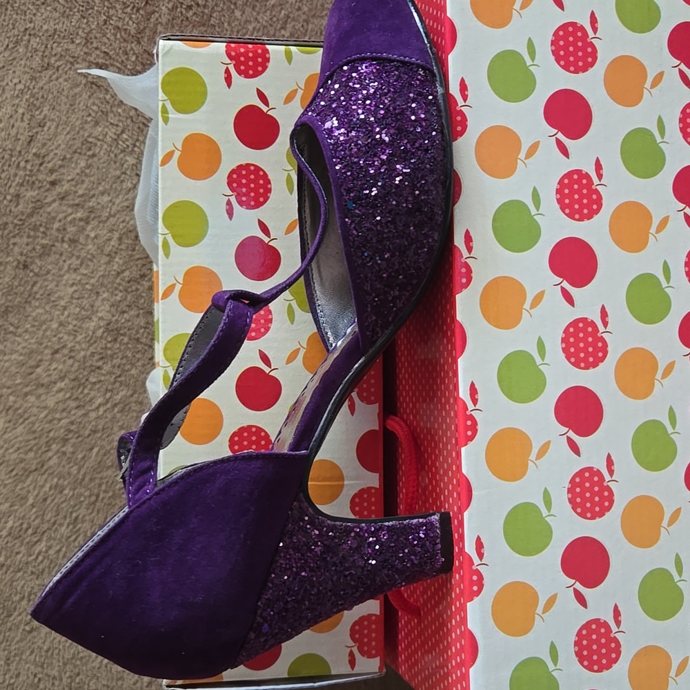 Dancing Days By Banned | Dahlia Purple Glitter Heels